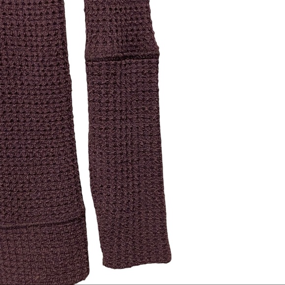 Free People Size Extra Small Purple Waffle Long Sleeve Long Cuff Tunic Top - Picture 4 of 8